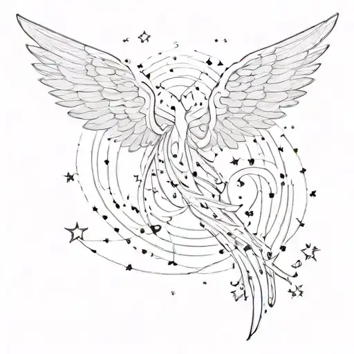 Angel Wings Music Notes Leo Constellation