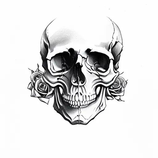 Skull And Roses And Writing