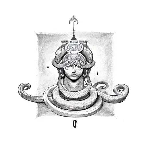 Deity With Snake Around Arm