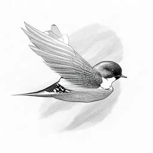 Swallow Bird Wearing Scuba Gear Underwater