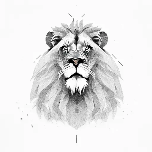 Lion Face In A Portrait