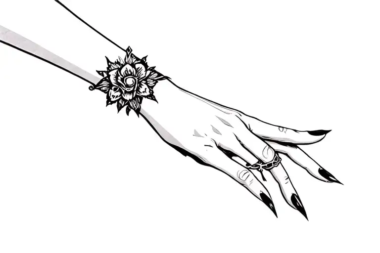 Gothic Witchy Micro Tattoos For Hand And Fingers