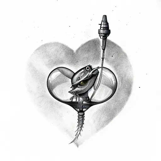 Tripod Fish With Heart And Word Ileap