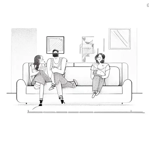 A Group Of People Sitting On A Couch