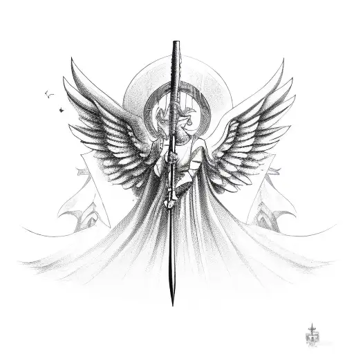 Flying Angel With Sword