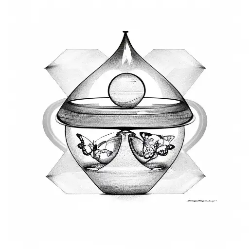 Hourglass With Butterfly