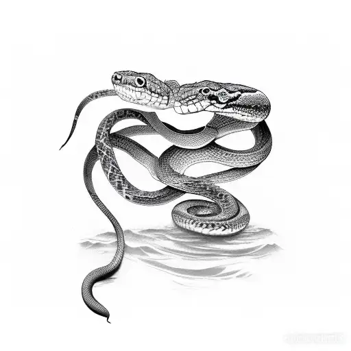 A Snake Coiling Around A Tropical Paradise Island