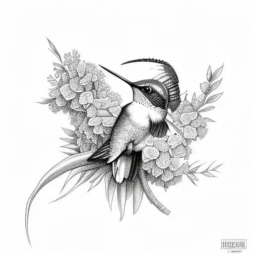 Hummingbird Made Of Flowers