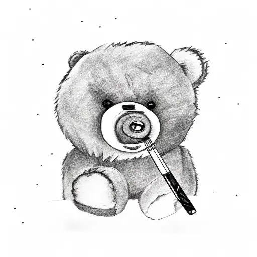 Teddy Bear With Scar Smoking