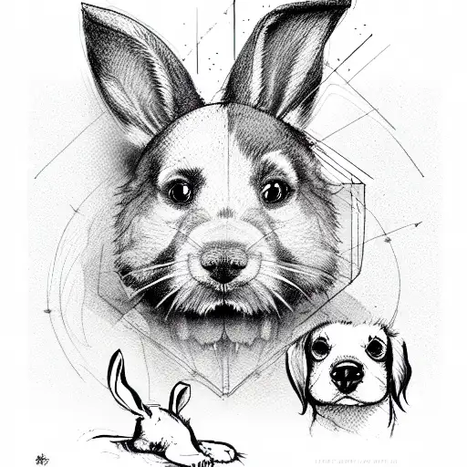 Dog Looking At Rabbit