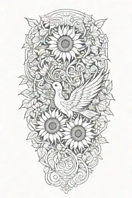 Sunflower Vine With Angel Wing