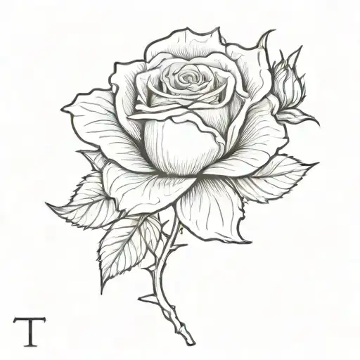 Rose With Letter T