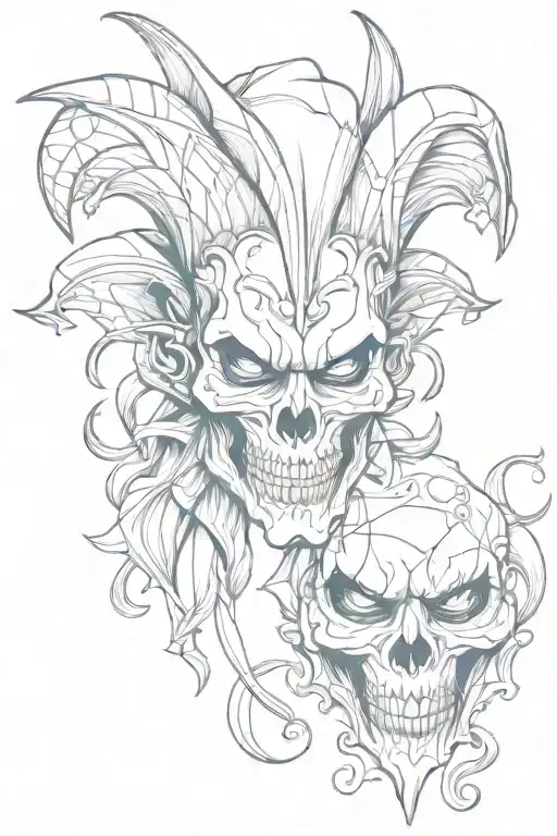 Jester Masks With Skull