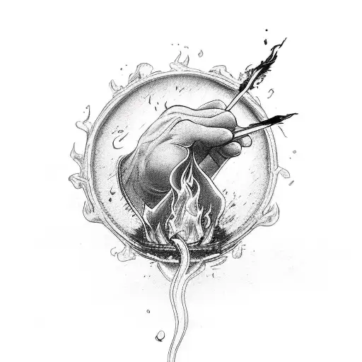 One Hand Passing Fire To Another Hand