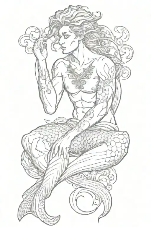 Gay Male Mermaid Sitting