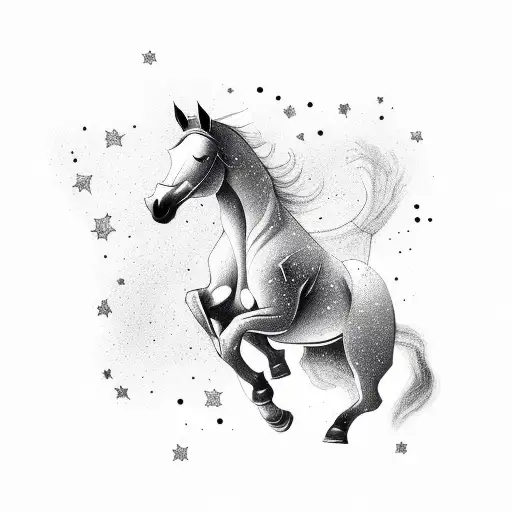 Running Horse Created Out Of Stars