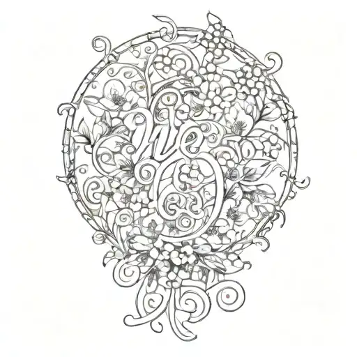 Continuous Vines And Flowers With Writing 'We Tangle Endlessly'