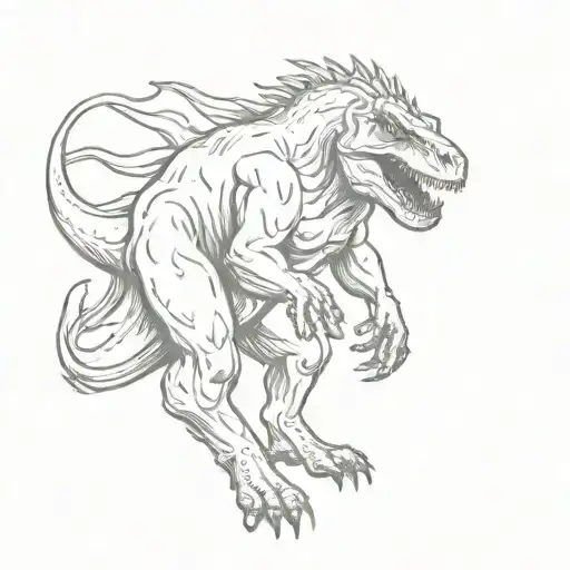 Bigfoot Riding T-rex Dinosaur