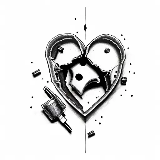 Broken Heart With Bullet Holes
