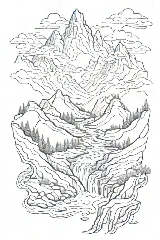 Mountain With Stream Splits The Mountain