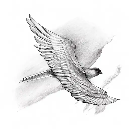 Bird Wings Spread Out