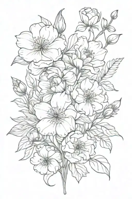 April May And October Birth Flowers Intertwined