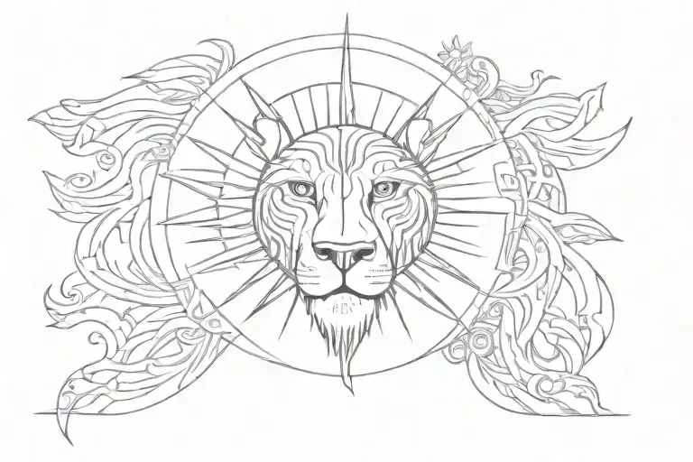 Lion Sun Eye Symbol Integrated