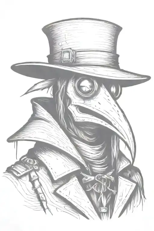 Minimalist Grafitti Style Plague Doctor
