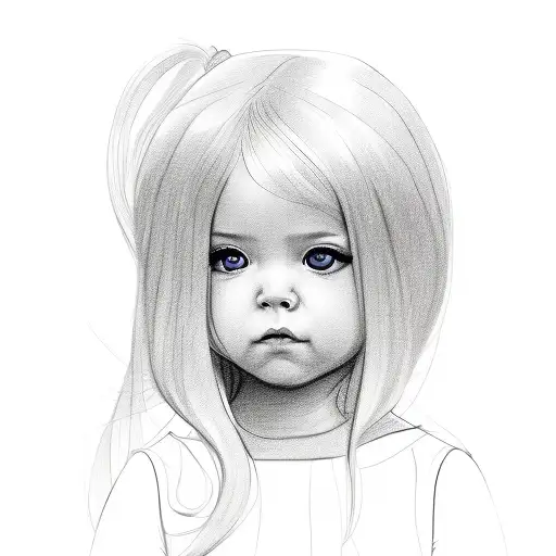 A Sketch-style Portrait Of Your Daughter With Her Favorite Pet