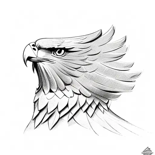 A Sketch-style Illustration Of A Majestic Polish Eagle Carrying A Rosary
