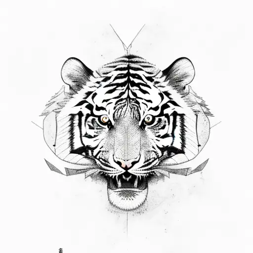 A Fierce Tiger Riding A Motorbike Through A Dense Forest