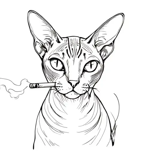 Sphinx Cat Smoking Cigarette
