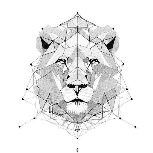 Lion And Bear Joined Together Geometrically