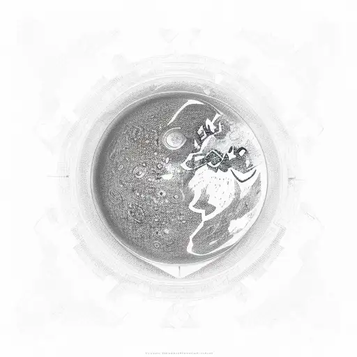 A Detailed Sketch Of A Planet With Intricate Patterns And Textures