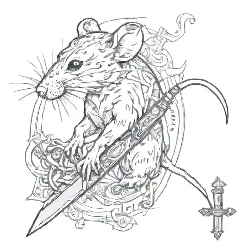 A Rat Surrounding A Dagger