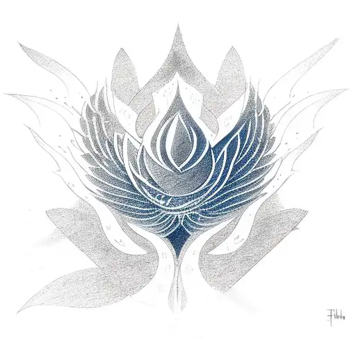 A Lotus Transforming Into A Phoenix