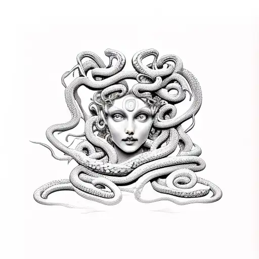 Classically Pretty Medusa With Thick Snakes Less Detailed
