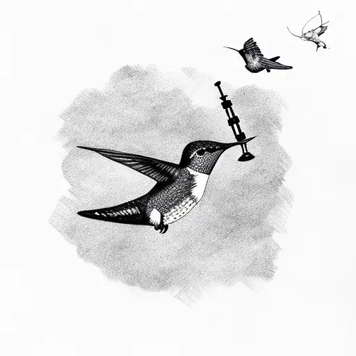 Hummingbird With Bagpipes And Playing Vards