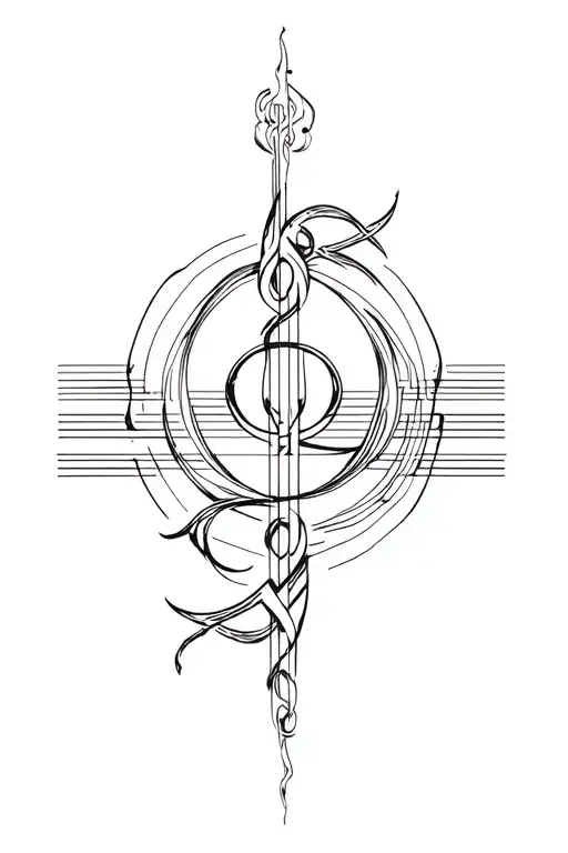 Cho Ku Rei Power Symbol Tattoo Design Combining Music Elements