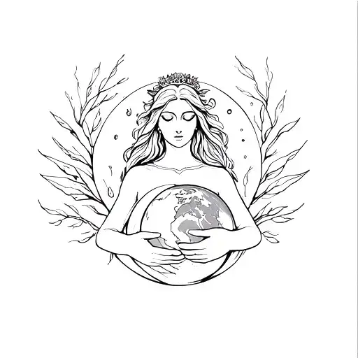 Virgo Goddess Holding The Earth