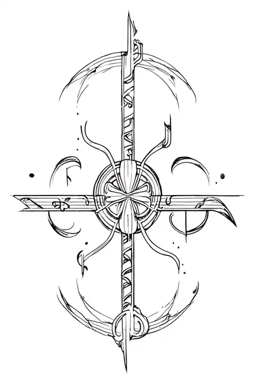 Cho Ku Rei Power Symbol Tattoo Design Combining Music Elements