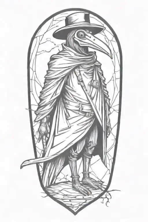Plague Doctor Like A Crow In A Grafitti Stylew
