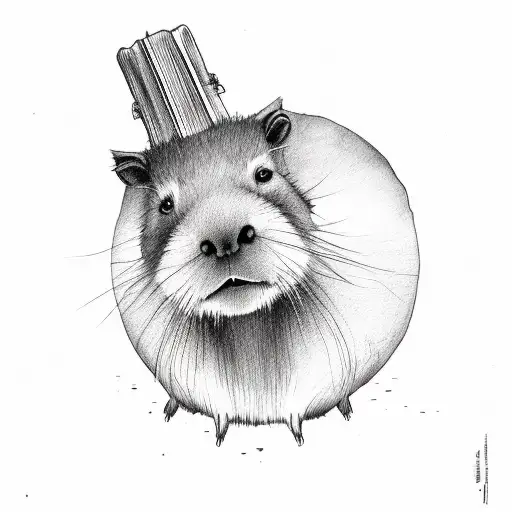 A Capybara With A Skull On Its Head