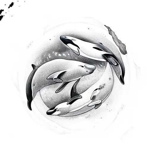 Yin And Yang But The White Is A Seal And The Black Is An Orca