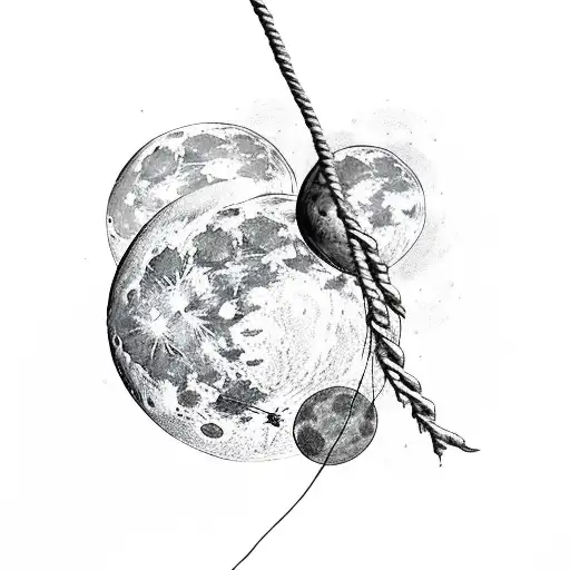 Full Detailed Moon With A Rope