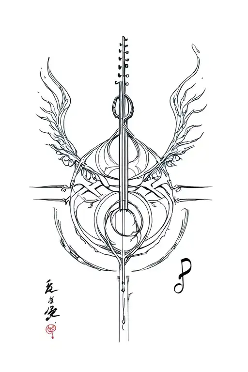 Cho Ku Rei Power Symbol Tattoo Design Combining Music Elements