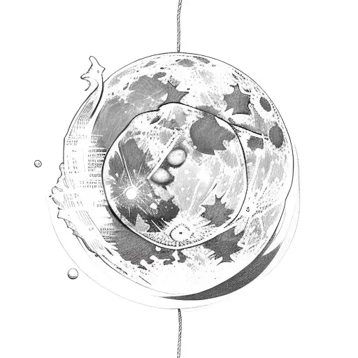 Lasso Wrapped Around Full Detailed Moon