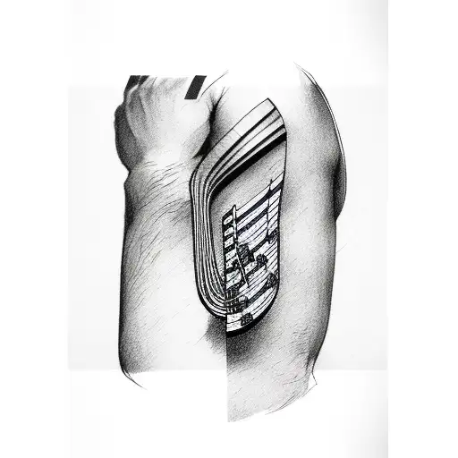 Arm Sleeve With Piano Keys And Guitar Strings