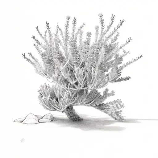 Evergreen Tree And Lavender