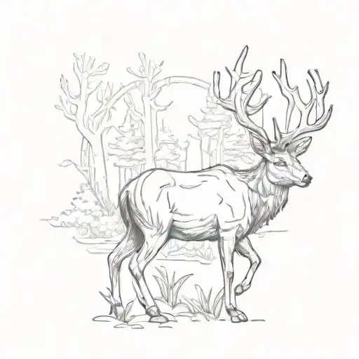 Deer Buck In The Woods